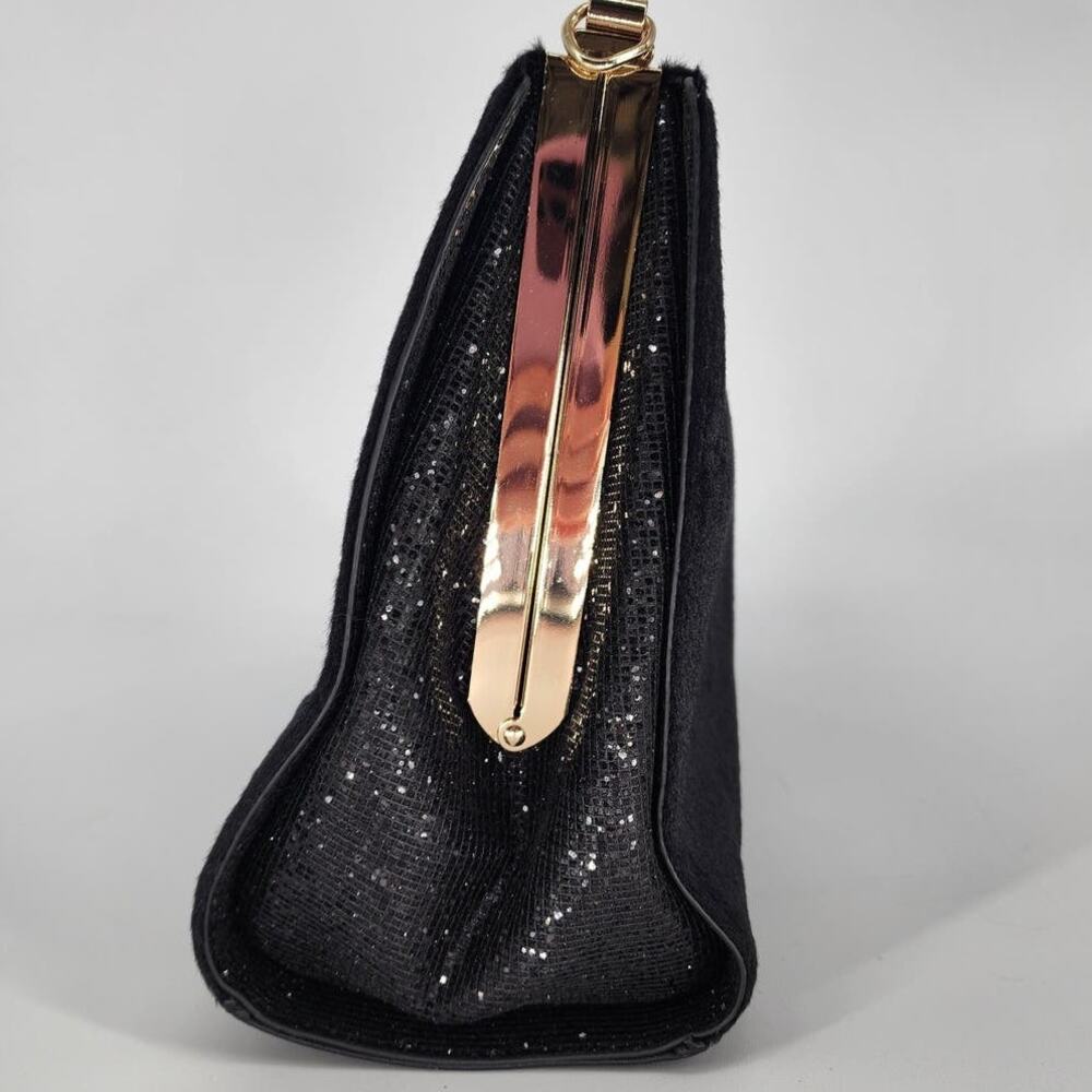 Ameri Mode Black Faux Fur & Glitter Convertible P… - image 11